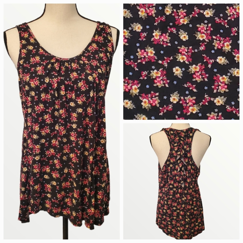 Libian women's floral tank top size